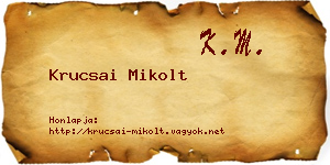Krucsai Mikolt névjegykártya